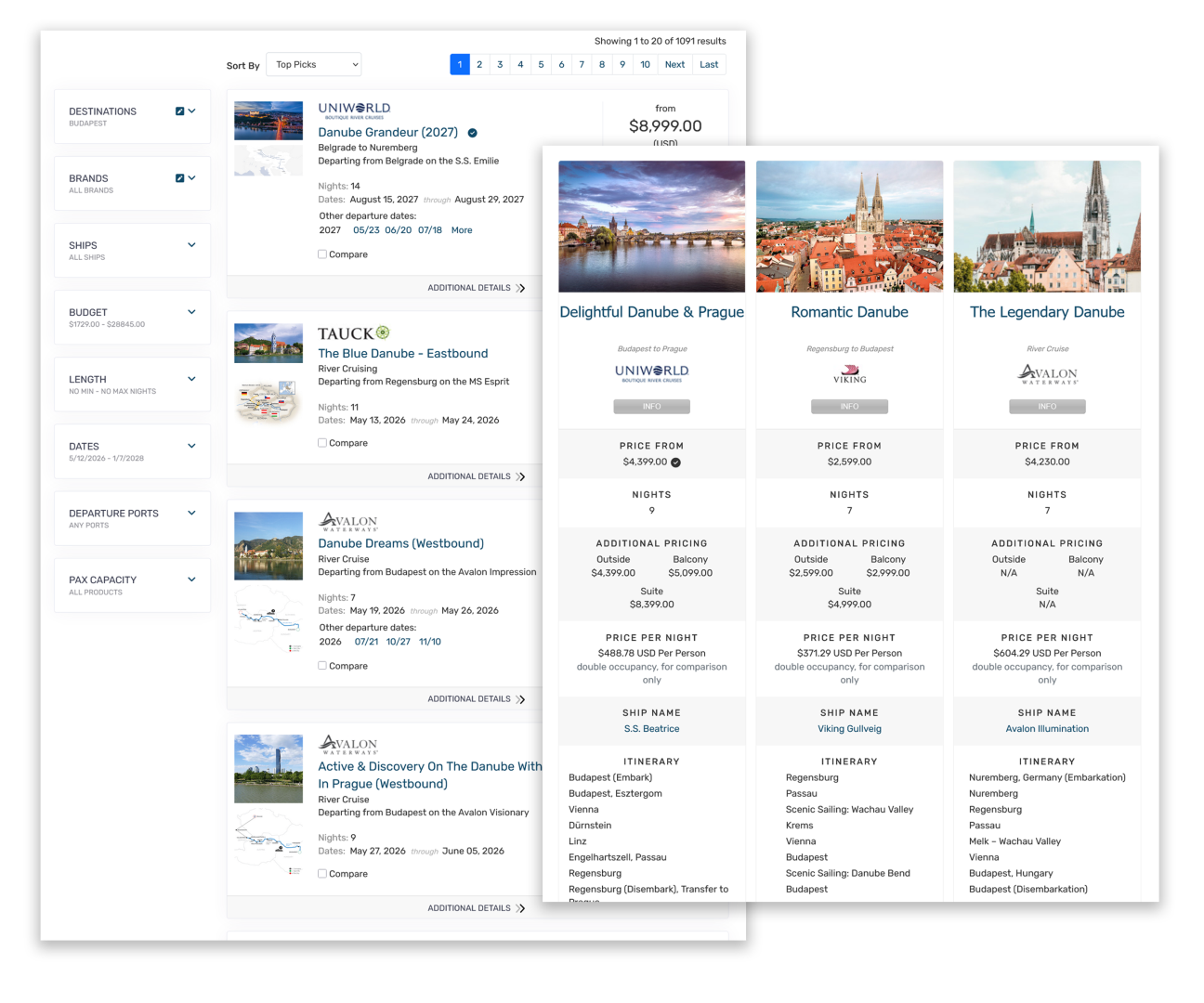 Search and compare vacation offers