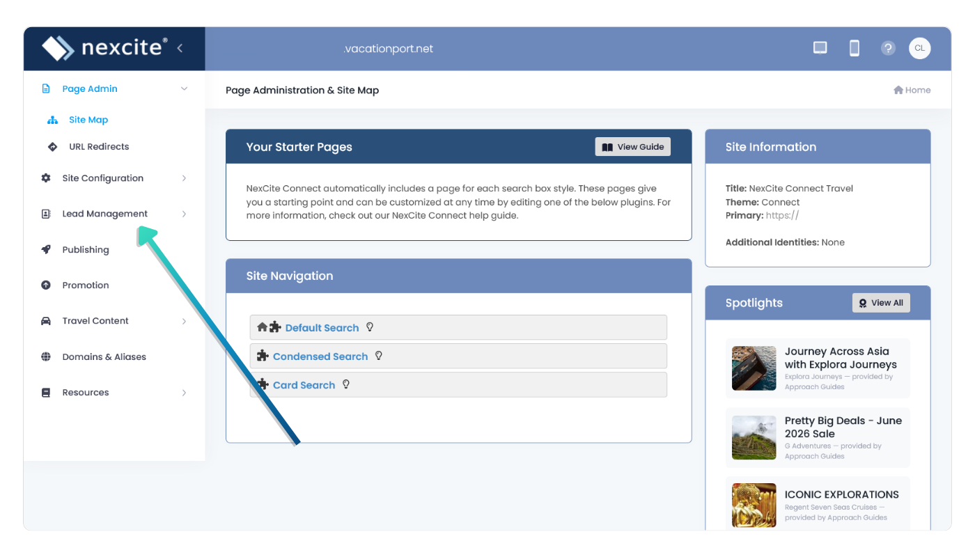 Lead Settings in NexCite Connect
